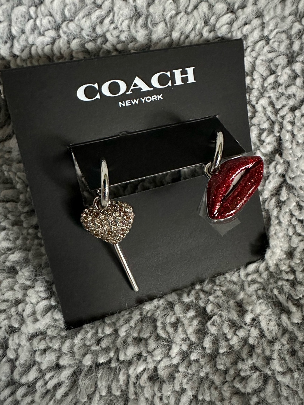 Coach Lollipop And Lips Mismatch Earrings NWT